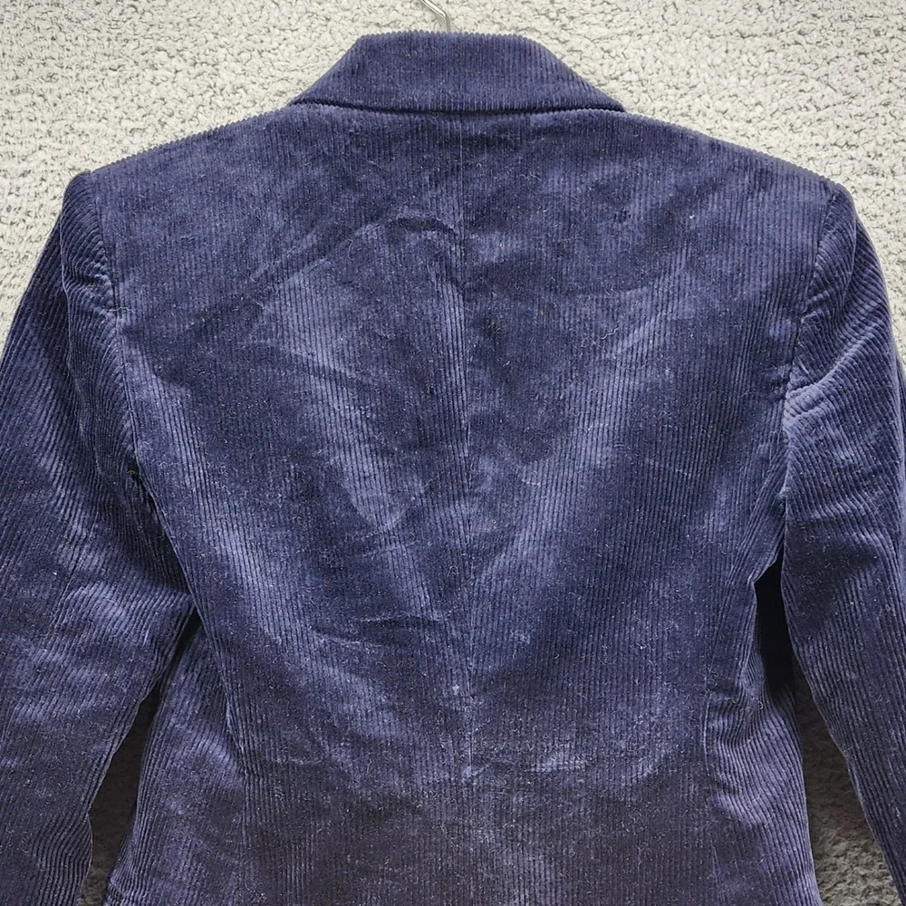 Theory Power Jkt 2 Modern Corduroy Blazer Navy Blue Size 0 Single Button Jacket‎